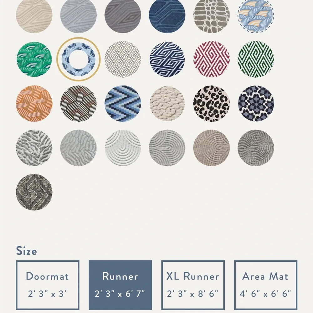 Porte and Hall Blue and White Patterned Runner Rug - Picture 4 of 4